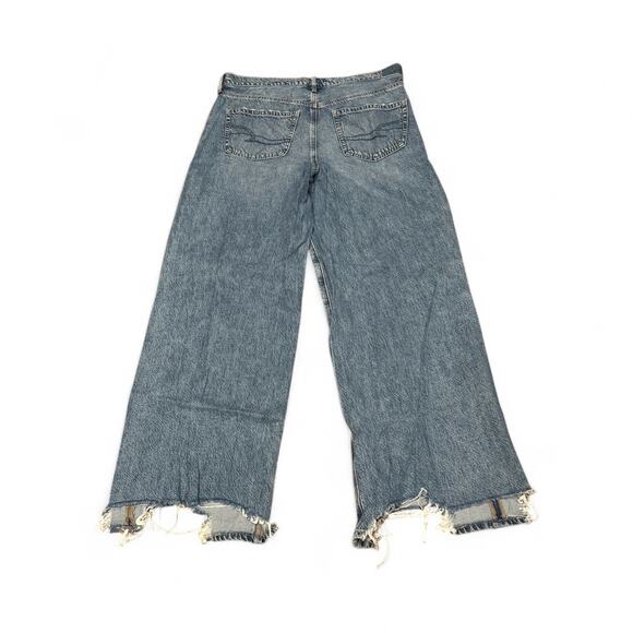 AE Women’s 10 Dreamy Drape Super High-Waisted Baggy Wide-Leg Blue Jeans - Picture 5 of 8